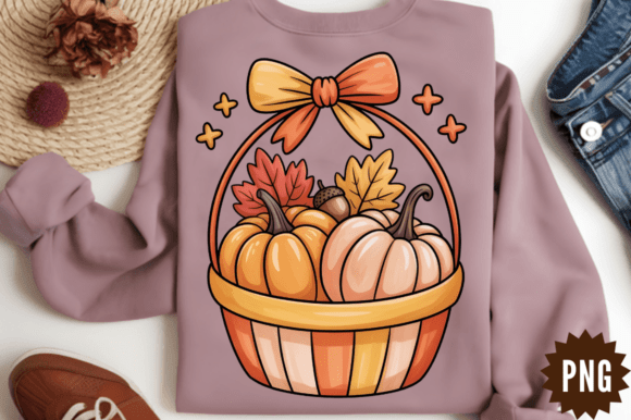 Download Autumn Pumpkin Basket PNG Clipart Design - Png Collection