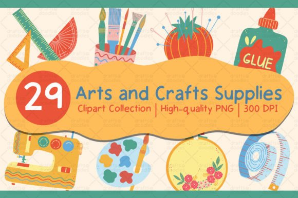 Download Arts and Crafts Supplies Clipart Set - Crafts supplies Collection