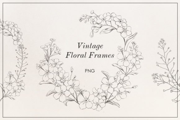 Download Vintage Floral Frames. Flower Wreath - Premium Resources