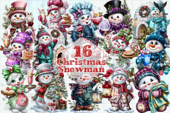 Download Vibrant Christmas Snowman PNG - Png Collection