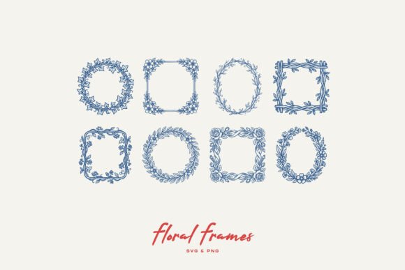 Download Vintage Floral Frames Fower PNG SVG - Premium Bundle