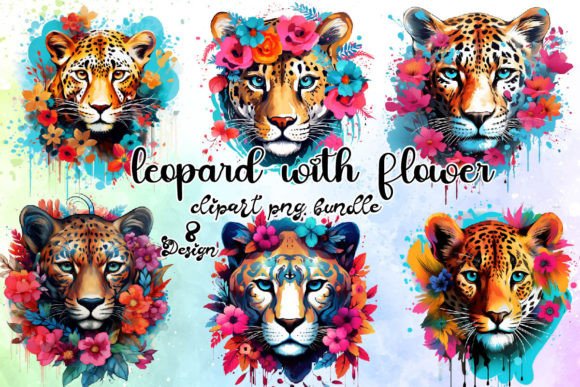 Download Leopard with Flower Clipart PNG - Png Collection