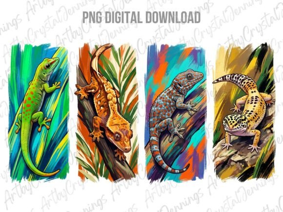 Download Gecko Reptile Watercolor Brushstroke PNG - Png Collection