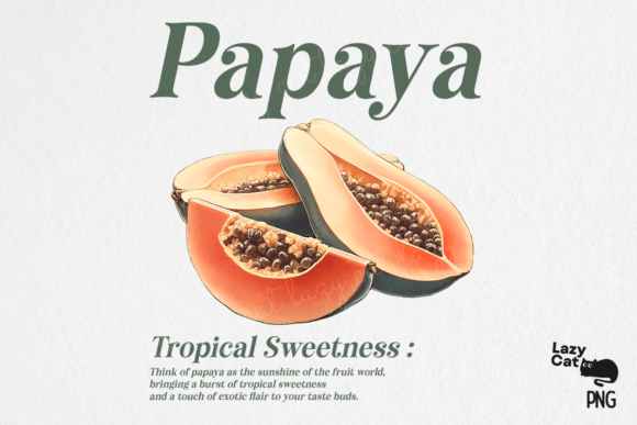 Download Vintage Fruit PNG Sublimation Papaya - Png Collection