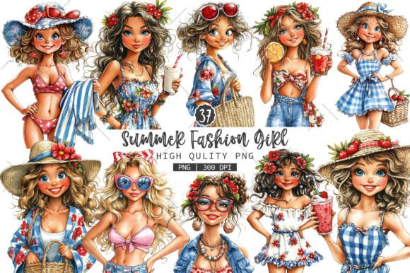Download Summer Fashion Girl PNG Clipart Bundle - Png Collection