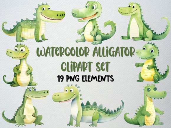 Download Watercolor Alligator Clipart,Reptile PNG - Png Collection