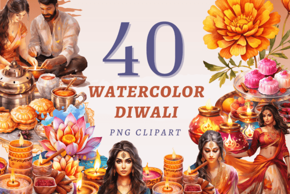 Download Watercolor Diwali PNG Bundle - Png Collection