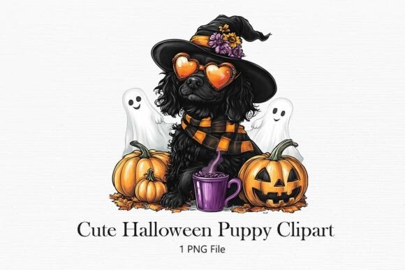 Download Cute Halloween Puppy Clipart PNG - Png Collection