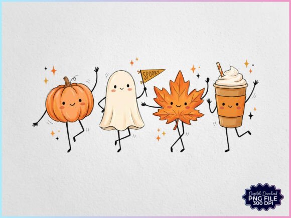 Download Fall Halloween Pumpkin Ghost Friends PNG - Png Collection