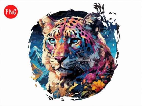 Download Snow Leopard Png, Leopard Retro Sub - Png Collection