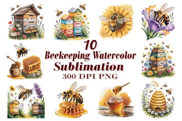 Download Beekeeping Watercolor Sublimation PNG - Png Collection