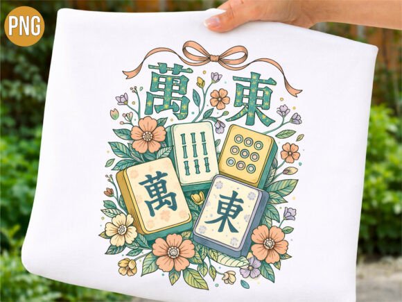 Download Retro Floral Mahjong Tiles Game Art PNG - Png Collection