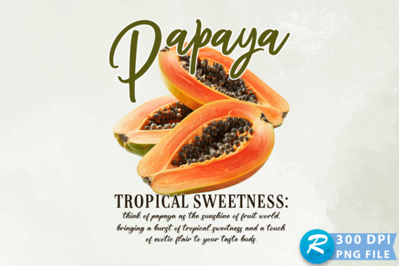 Download Papaya Tropical Sweetness PNG Design - Png Collection