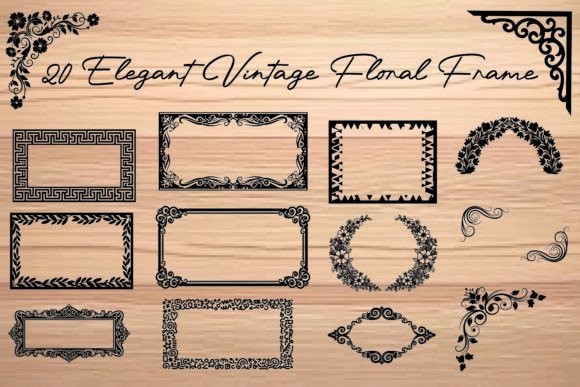 Download Elegant Vintage Floral Frames Bundle - Premium Resources